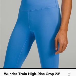 Lululemon Wunder Train High-Rise Crop 23” Blue Nile NWT